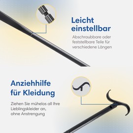 Safe Age Schuhlöffel Extra lang - 3-in-1 Schuhanzieher, Anziehhilfe & Sockenanziehhilfe