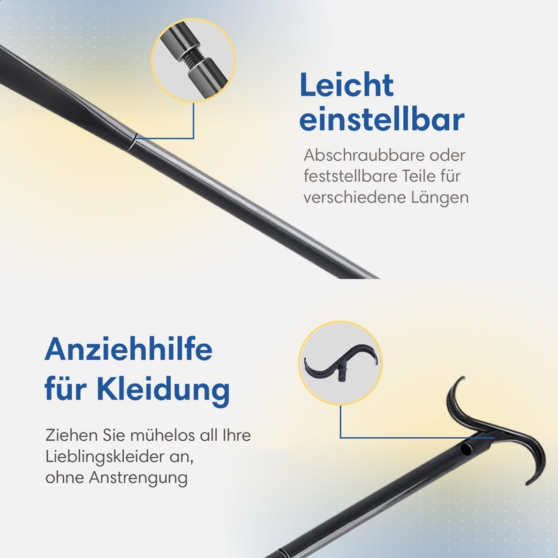 Safe Age Schuhlöffel Extra lang - 3-in-1 Schuhanzieher, Anziehhilfe &