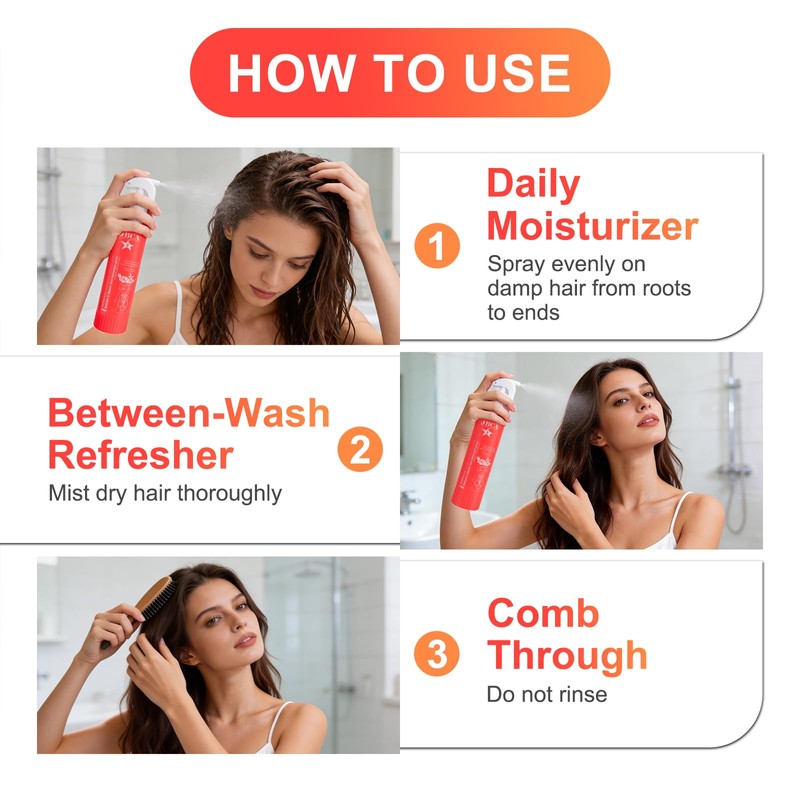 Lightweight Leave-In Conditioner & Detangler Spray, 8.45 fl oz