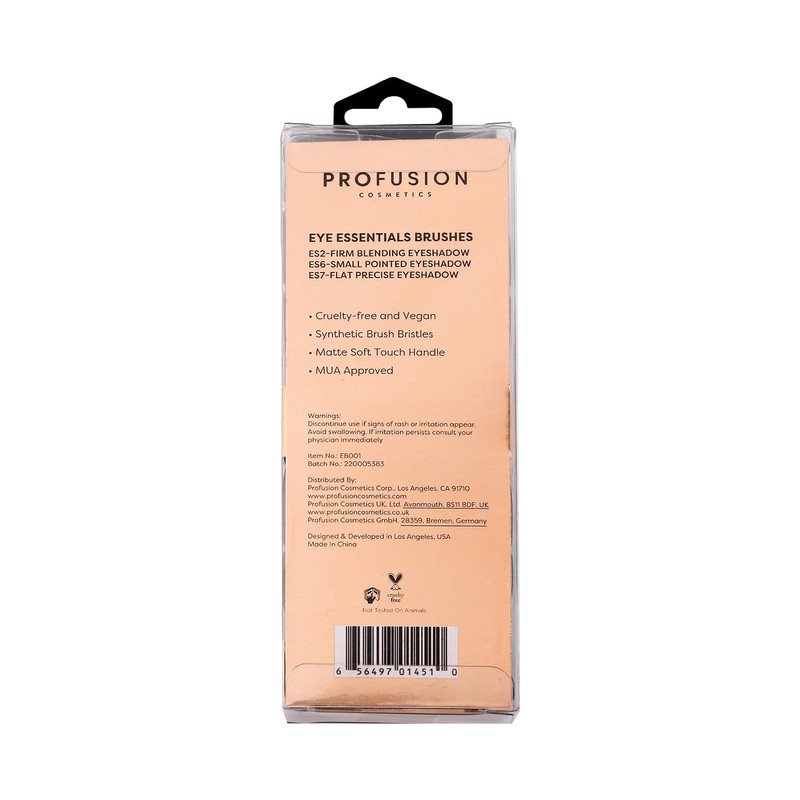 Profusion Cosmetics Brush Set Eye Essential 3 PC