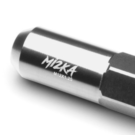 Silver 20 PCS M12x1.25 Lug Nuts Spiked 60mm Extended Tuner Aluminum Wheels Rims Cap WN03