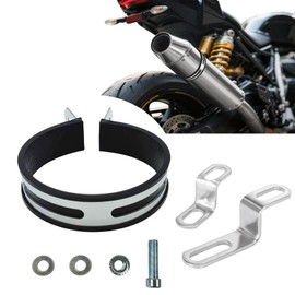 Anki HappiGo Universal Motorcycle Exhaust Pipe Bracket Hanger Clip with Z Shape Muffler Mounting Clamp (Long + Short) - Silencer Pipe Bracket Hanger for Most Motorcycles