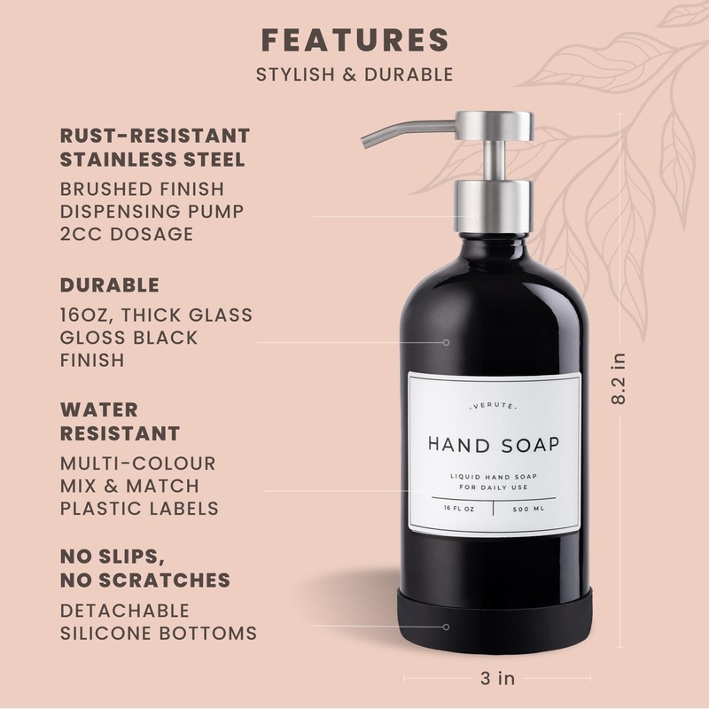 Hand and Dish Soap Dispenser for Kitchen and Bathroom, Set
