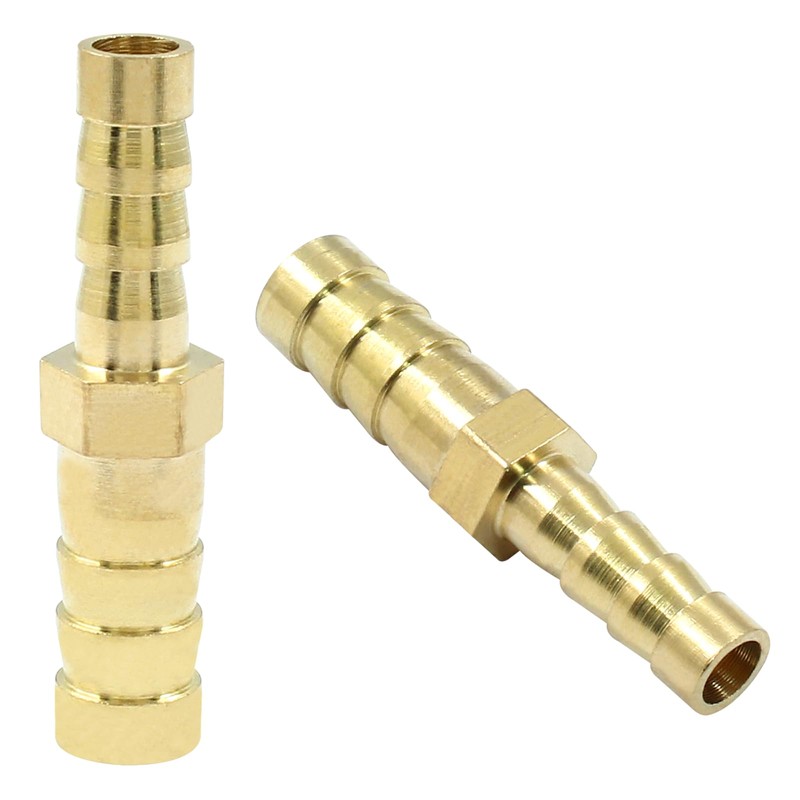 Rierdge 5 Pcs Brass Barb Fitting 8mm to 6mm Barbed