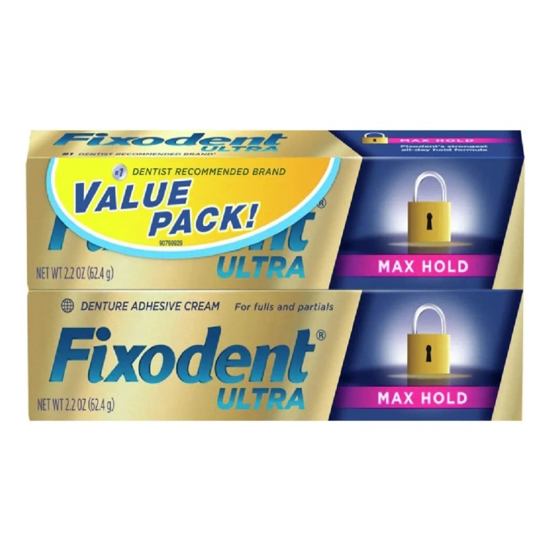 Fixodent Ultra Max Hold crema 2 pack 62g 2.2oz