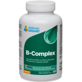 Platinum Naturals B-Complex, Vegan, With Active B12 and 5-MTHF in Liquid MCT Oil Capsules, 60 Liquid Capsules