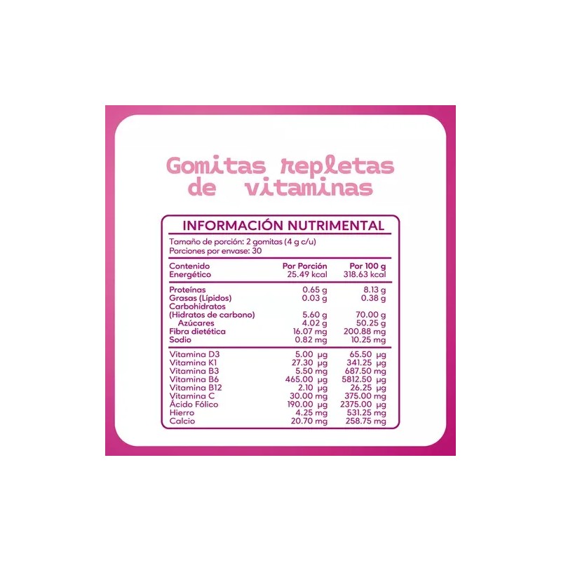Suplementos Mujer Multivitamínico Vitaminas Sin Gluten Fresa-mango