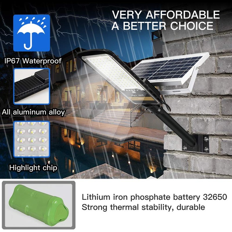 RuoKid Solar Street Lights Outdoor Lamp, 16000lm IP67 Waterproof Light