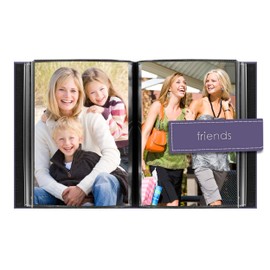 Pioneer Photo Albums EXP-46/LF Pioneer Embroidered Magnetic Strap Sewn Leatherette Cover Mini Photo Album,"friends" Lavender