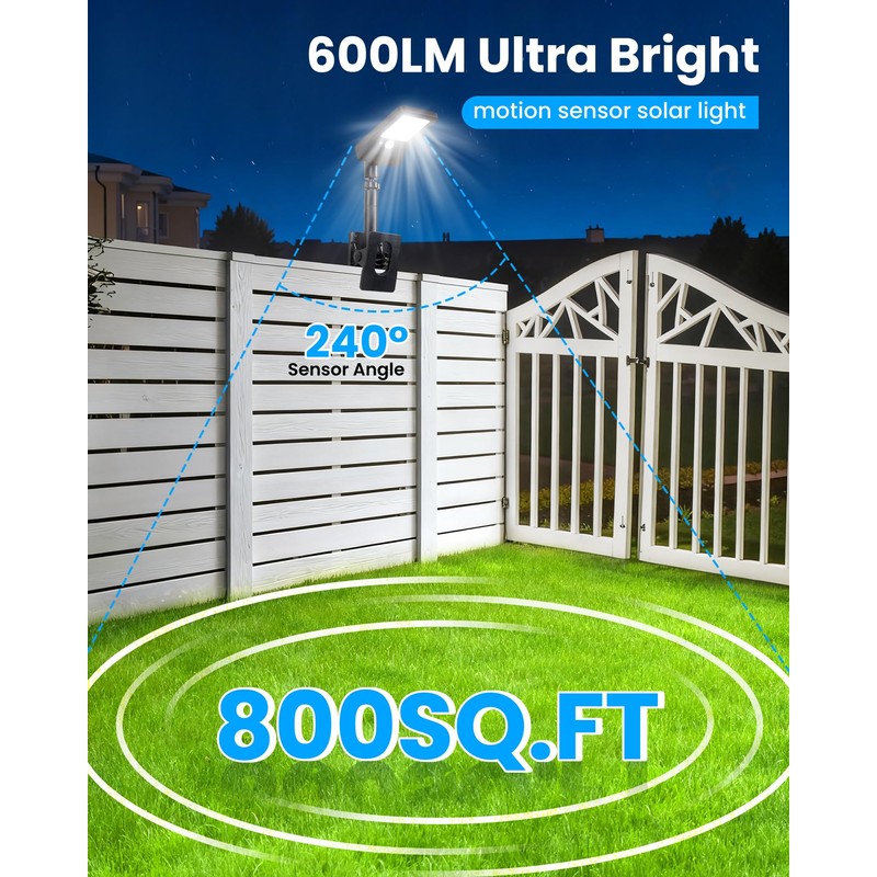 Thumok Clip on Solar Lights for Fence,1-Second Install Solar Fence