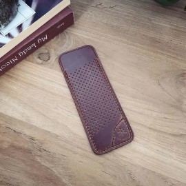 LES FINES LAMES CIGAR CUTTER KNIFE LEATHER HOLD SHEATH CASE VINTAGE RACING BROWN