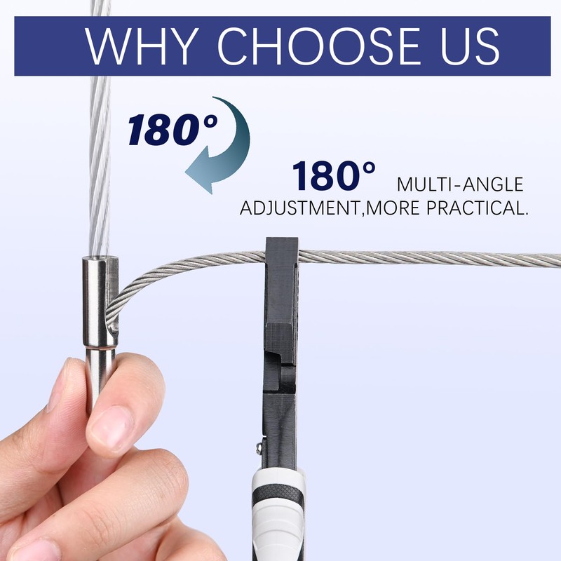 Mindoub 50 Pack 3/16" Invisible Cable Railing Kit, T316 Stainless