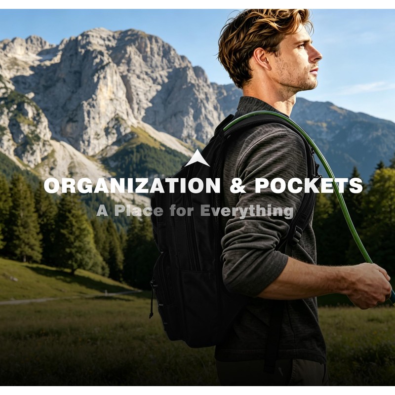 LASUK Lightweight Hydration Backpack with 105 oz 3L Water Bladder,