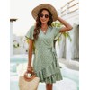 Naggoo Beach Dresses Summer Wrap Dress Leopard Print Short Dress