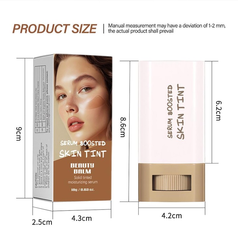 Beauty Balm Serum Boosted Skin Tint-A 3-in-1combining Foundation Stick, Lightweight