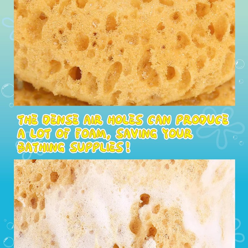 3 Bath Sponges, Natural Sea Water Sponge Wash Sponges for