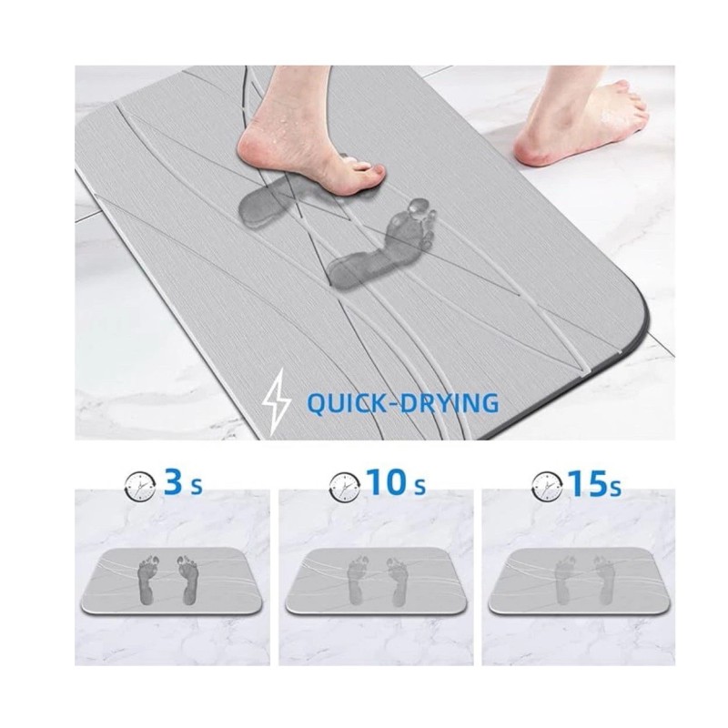 wnomdy Bath Stone Mats Diatomaceous Earth, Fast Water Drying,Non-Sli