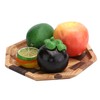 Grid Pattern Wood Plate Fruit Dishes Holder Tea Tray Dessert