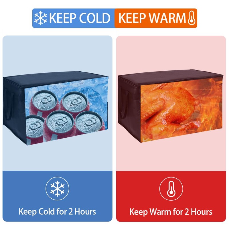 CIVJET Insulated Food Delivery Bag with Cup Holder, XX-Large Insulated