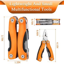 Outdoor Portable Mini Multi Multitool plier,  for Men -   for Dad? or Boyfriend - Hiking,  Outdoor Tools?Camping,? Multitool. - Color: Orange