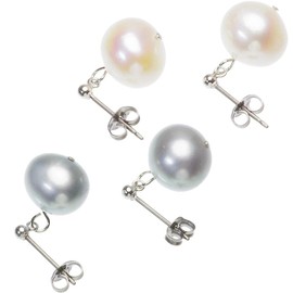 Luxury Freshwater Pearl Large Bead Necklace Set Approx. 9.0mm-10.5mm, Pearl, Pearl