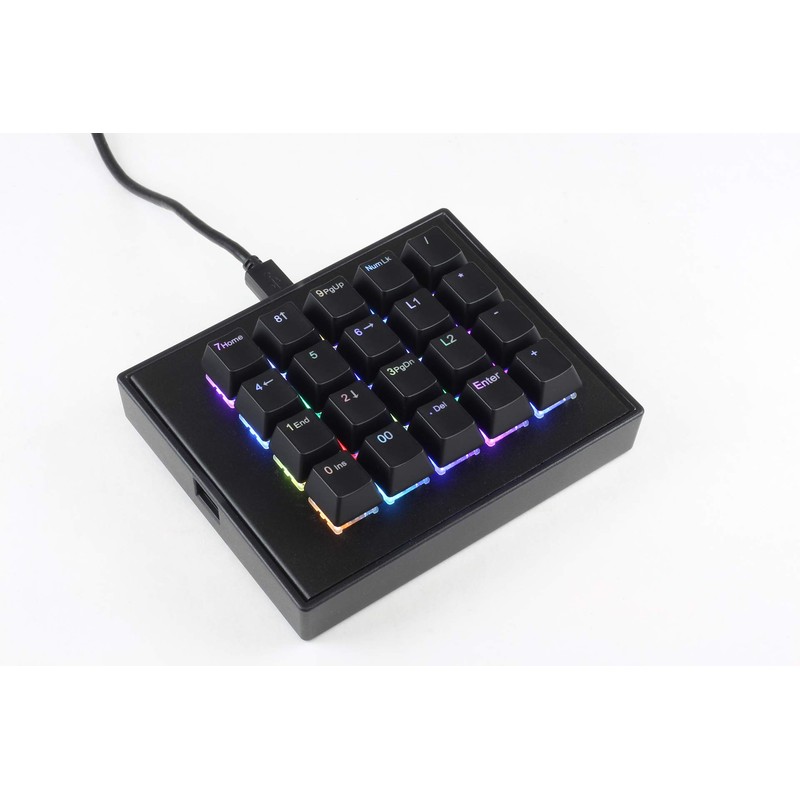Max keyboard Falcon-20 Programmable Macropad Mechanical Keyboard, Backlit Multicolor LED,