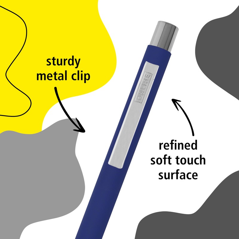 Online Soft Metal ballpoint pen, Classic Blue, retractable ball pen,