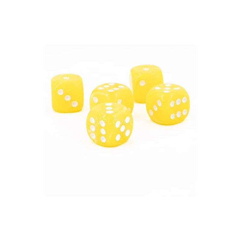 WeLoveBeads W6 Cube (16 mm) in Yellow/White Dots - Made