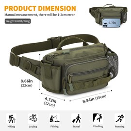 Explokit Tactical Waist Bag Molle Bumbag Military Hip Belt Utility Pack for Dog Walking Hiking Camping Daily Work (#01-Army Green)