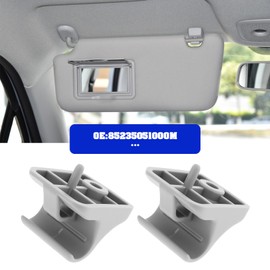 ECSiNG 2x Car Sun Visor Clips 8523505100OM Compatible with Hyundai I20 Getz 08-15 Grey