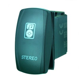 Unbranded Amarine-made Laser Rocker Switch 20A 12v On/Off LED Light HORN/ZOMBIE/FO - STEREO-Blue-OnOff-5P