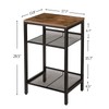 HOOBRO Side Table, Industrial End Telephone Table with Adjustable Mesh