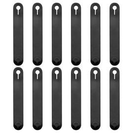 KOMUNJ Pack of 12 Cable Ties Rubber Cable Organiser Holder Wire Guide Strap for Motorcycle Car Mechanical Product Household Charging Cable 95 x 15 mm Black