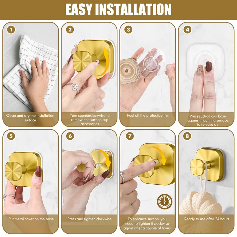 BKV Suction Cup Hooks for Shower,Heavy Duty Shower Hooks for
