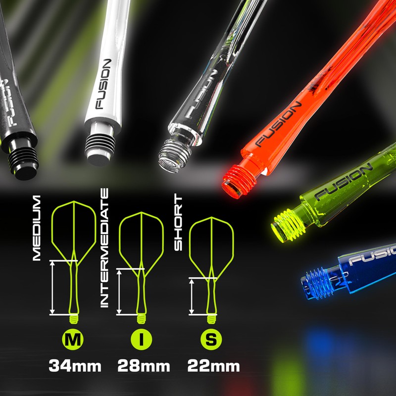 WINMAU Fusion Azure Blue Short Intergrated Dart Flight and Shaft
