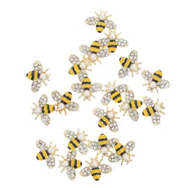 Baluue 20pcs Alloy Bee Shape Nail Charms for Manicure Art Unique DIY Nail Decorations with Rhinestones for Personal and Professional Use for Parties and Celebrations