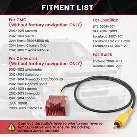 RED WOLF Car Stereo Backup Camera Harness W/RCA Plug for Non NAV Chevy Avalanche Tahoe Suburban 2012-2013, Buick Enclave 2008-2017 Retain OE Backup Camera Install Aftermarket Radio Wire Connector