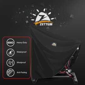 Zettum Exercise Bike Cover - 600D Bicycle Cover Waterproof & Dustproof, Heavy-Duty Stationary Bike Cover for Peloton, Schwinn, NordicTrack, Upright Bicycle Covers, All-Weather Indoor & Outdoor Use