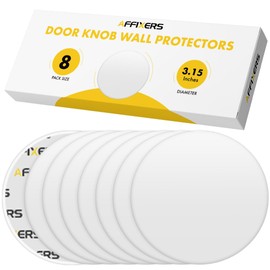 Affixers White Door Stoppers for Wall, Large 3.15" (8 Pack) Door Stop, Door Knob Wall Protector, Door Slam Stopper, Self Adhesive Door Handle Stopper, Door Bumpers for Walls, Door Guard