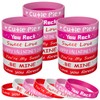 Morcheiong 42 Pieces Valentine's Day Party Favors Rubber Bracelets Pink