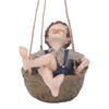 Hanging Boy Statue Hand Painted Rainproof Windproof Resin Outdoor Hanging