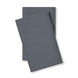 Pillow Guy Classic Cool & Crisp 100% Cotton Percale Pillow Case Set - Charcoal - Standard/Queen