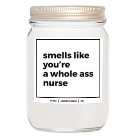 YouNique Designs Nursing Candle 8 oz - Nursing School Gifts for Nursing Student Gifts for Women, Men, Future Nurse Gifts, Student Nurse Gifts, Nursing School Graduation Gifts (Lavender & Vanilla)