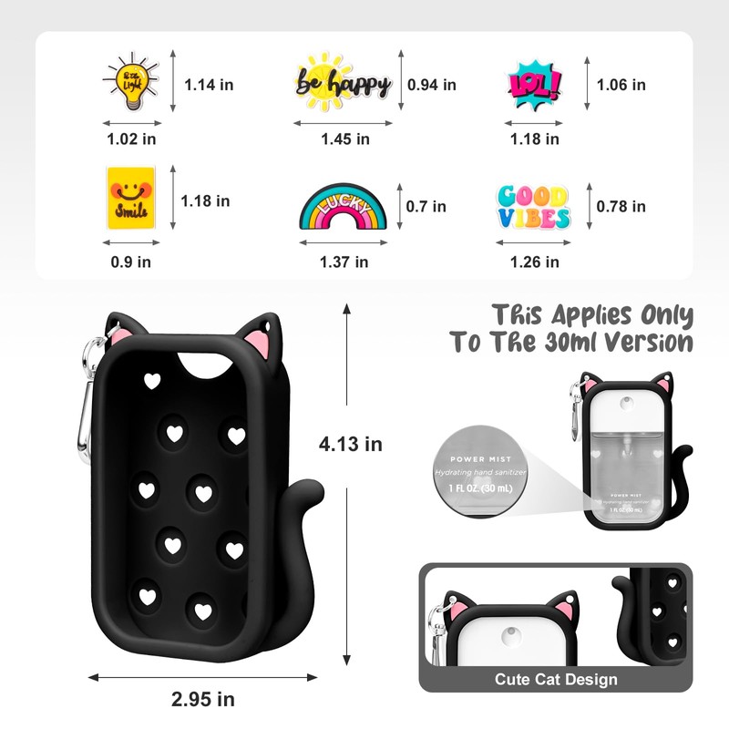 Kivzex Cat Silicone Case for Touchland Hand Sanitizer Spray with
