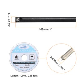 sourcing map 100m/328ft Molybdenum Screen Cutting Wire Line with Handle Phone LCD Cutting Wire Glass Separate Repair Tool, 0.025mm