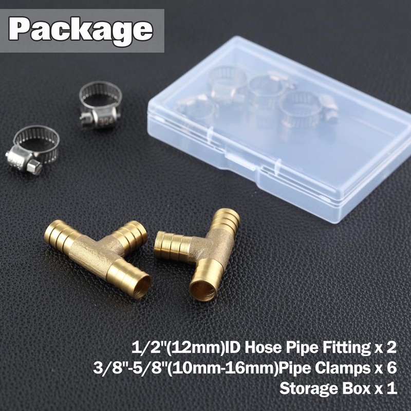 LEONTOOL Brass Barb Fitting Barb Fitting Barb Hose 12mm Hose