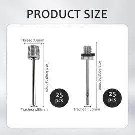 Pack of 50 Ball Pump Needles, Ball Pump Needles, Ball Pump Needles for Football, Basketball, Handball, Yoga Ball, Double Hole Design, Reusable (American x 25 + European x 25)