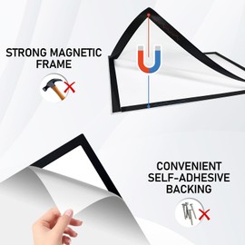 AceShow Magnetic Sign Holder - 8.5×11" Wall Mounted Self-Adhesive Magnetic Paper Holder,Transparent Wall Display Frame with Black Edge,Suitable for Office, Store, Mall, Home (6pack)