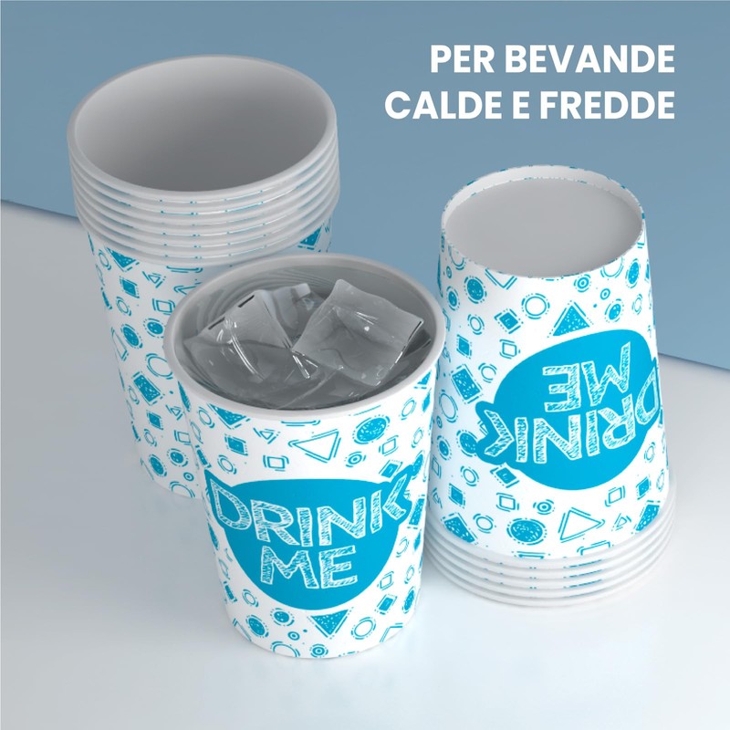 Baciato Caffè 100 Paper Cups 200 ml Biodegradable Eco Friendly