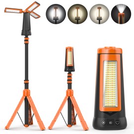 27W Type C Rechargeable LED Work Light 9000mAh Portable Tripod Camping Lamp High Brightness Multi Color Lighting US Local StockColor: Orange, Emitting Color: Color Adjustable, Lamp Power(W): 27W